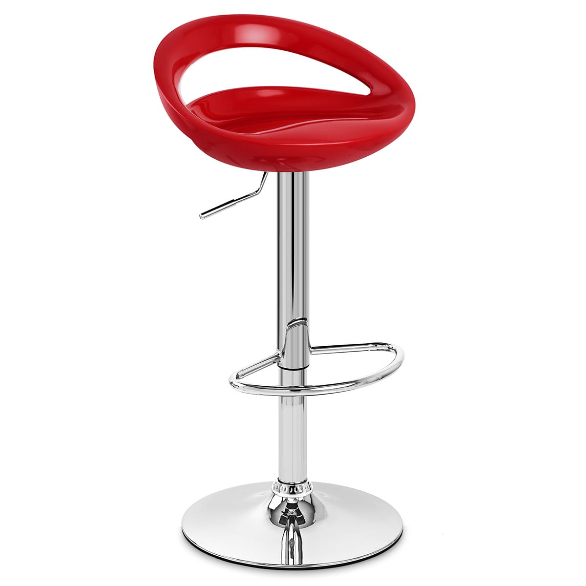 Taburete Plástico Cromo - Creciente Rojo
