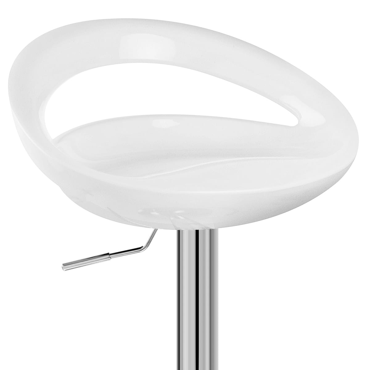 Taburete Plástico Cromo - Creciente Blanco