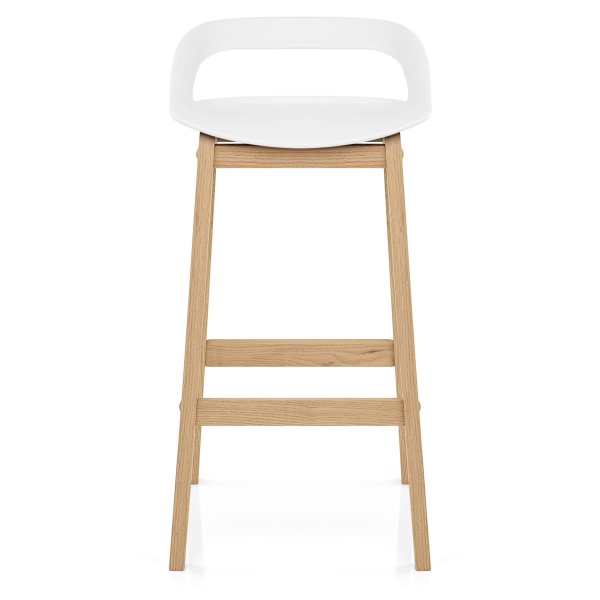Taburete Resina Madera - Crew Blanco