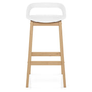 Taburete Resina Madera - Crew Blanco
