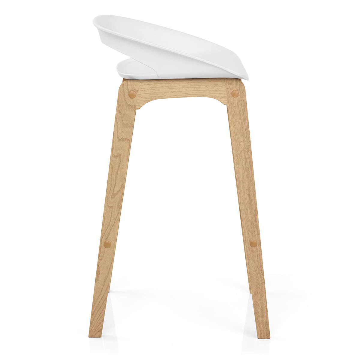 Taburete Resina Madera - Crew Blanco