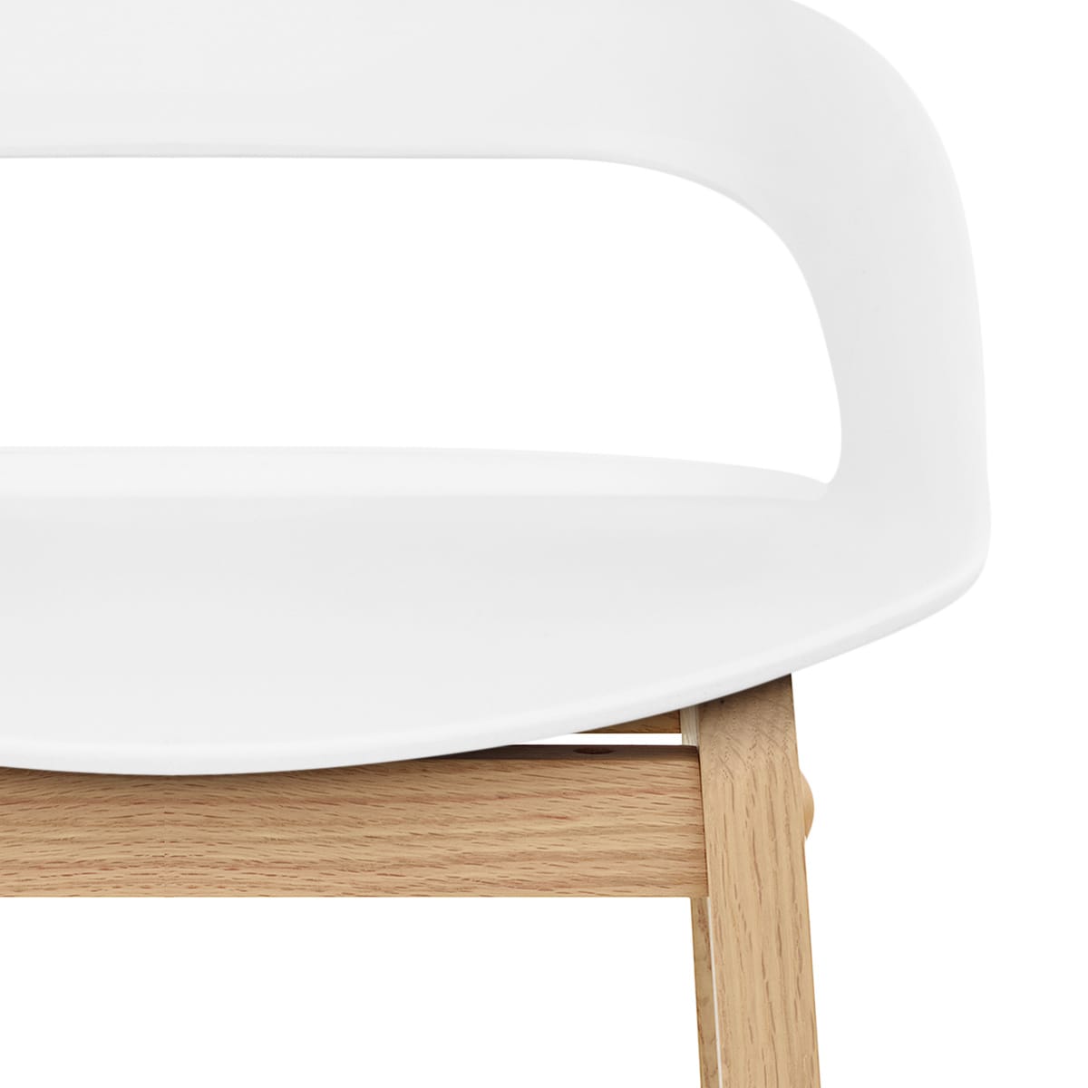 Taburete Resina Madera - Crew Blanco