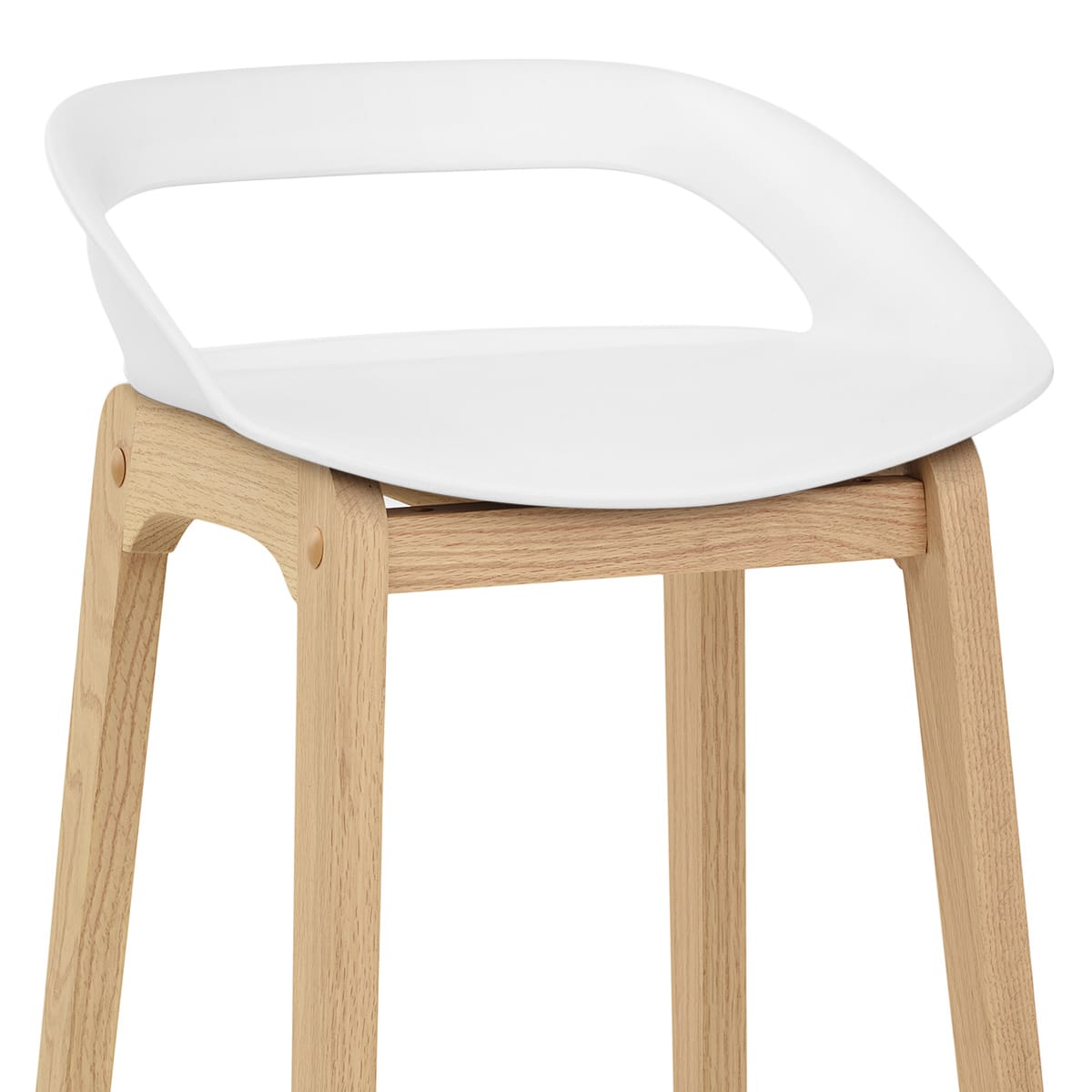 Taburete Resina Madera - Crew Blanco