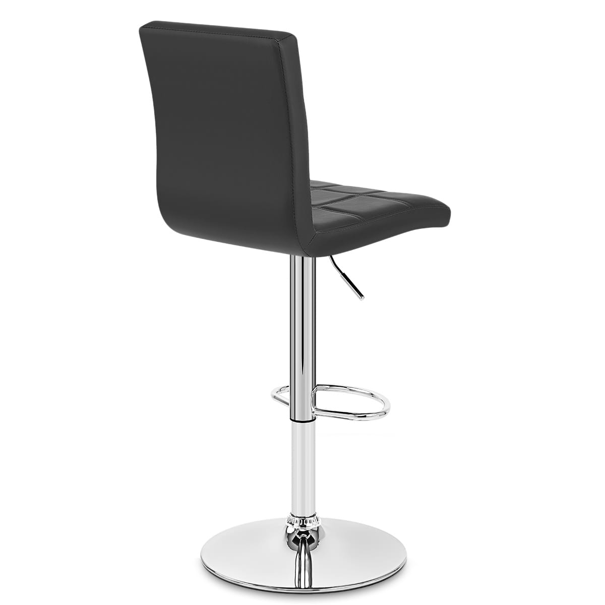 Taburete Polipiel Cromo - Criss Cross Negro
