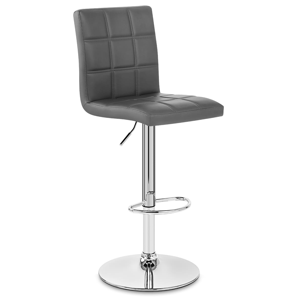 Taburete Polipiel Cromo - Criss Cross Gris