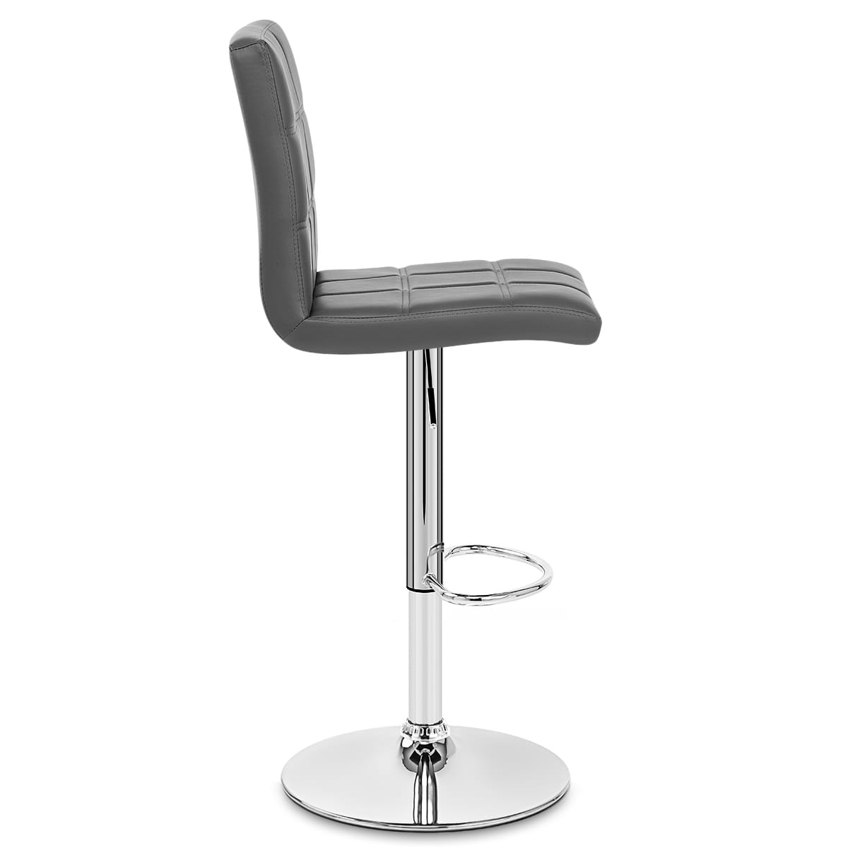 Taburete Polipiel Cromo - Criss Cross Gris