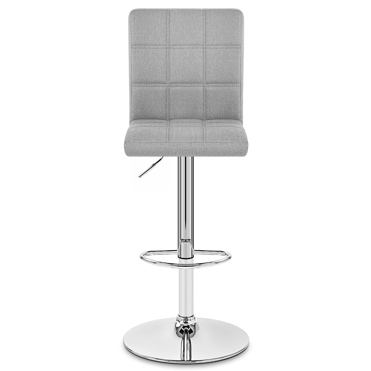 Taburete Tela Cromo - Criss Cross Gris