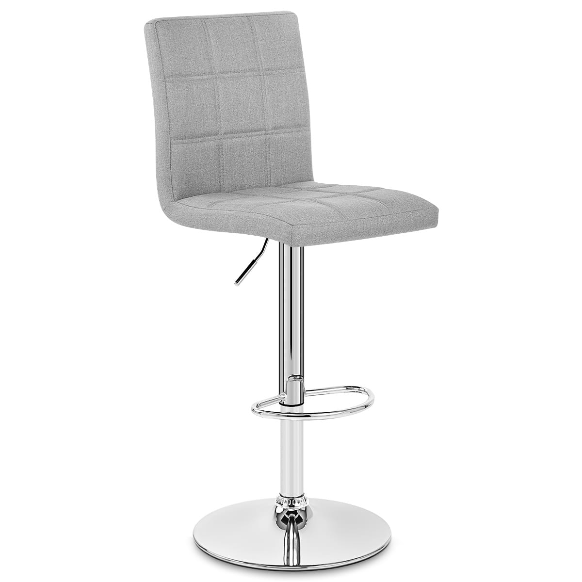 Taburete Tela Cromo - Criss Cross Gris