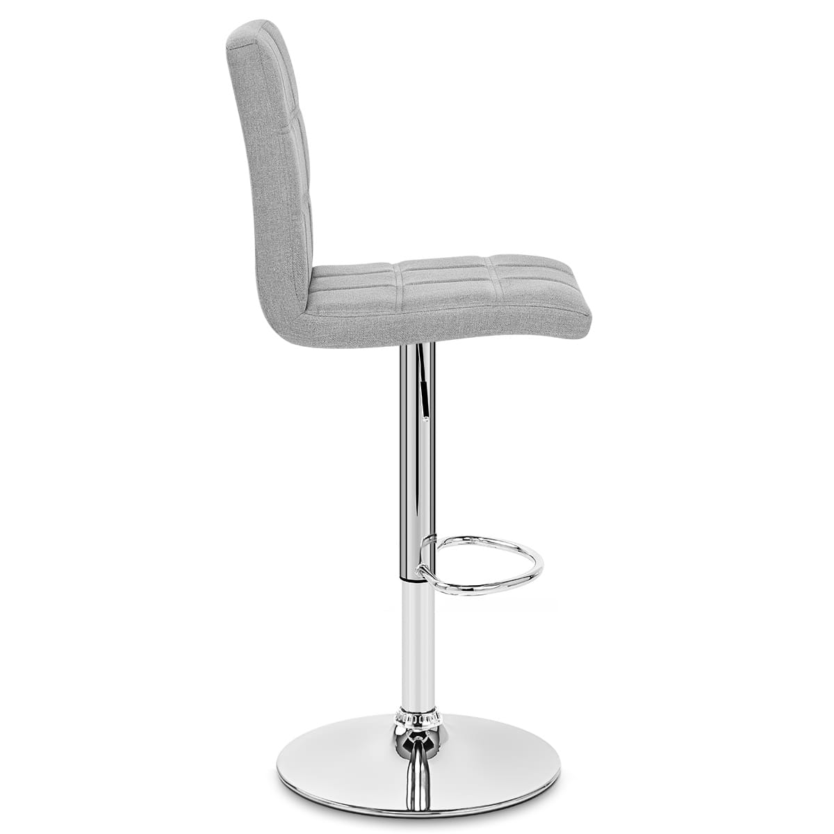 Taburete Tela Cromo - Criss Cross Gris