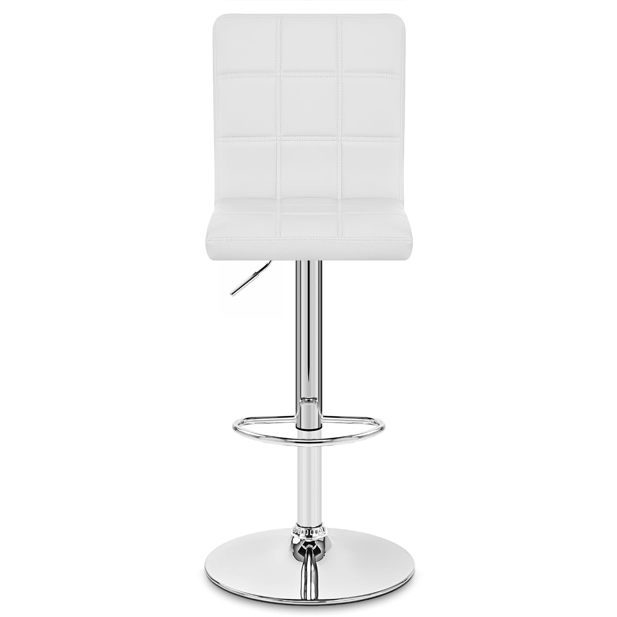 Taburete Polipiel Cromo - Criss Cross Blanco
