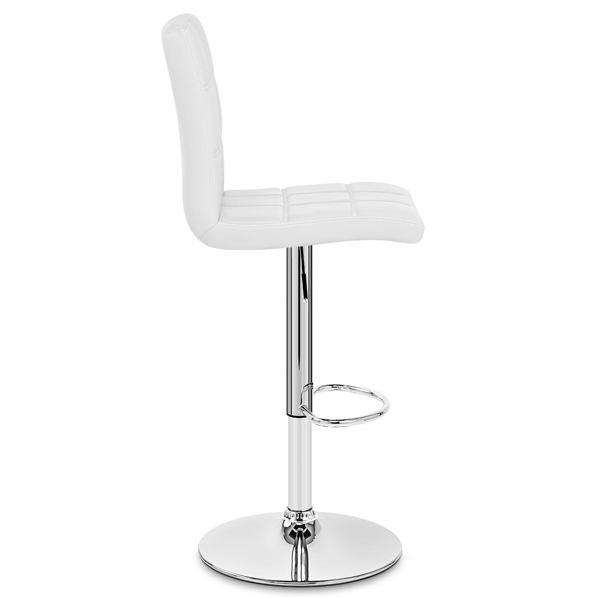 Taburete Polipiel Cromo - Criss Cross Blanco