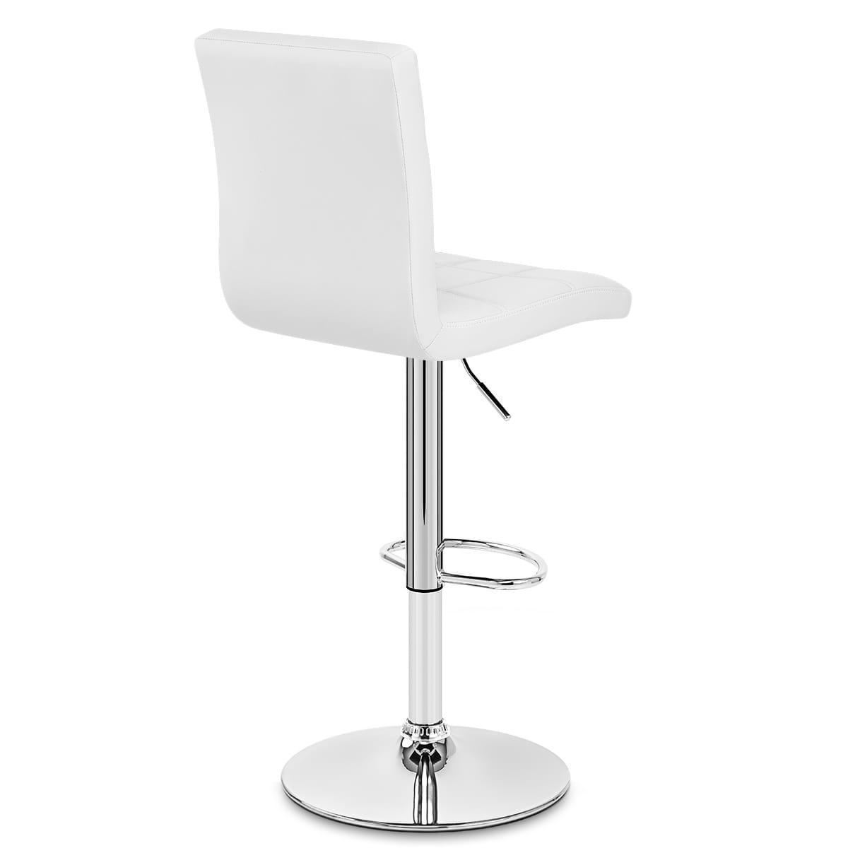 Taburete Polipiel Cromo - Criss Cross Blanco