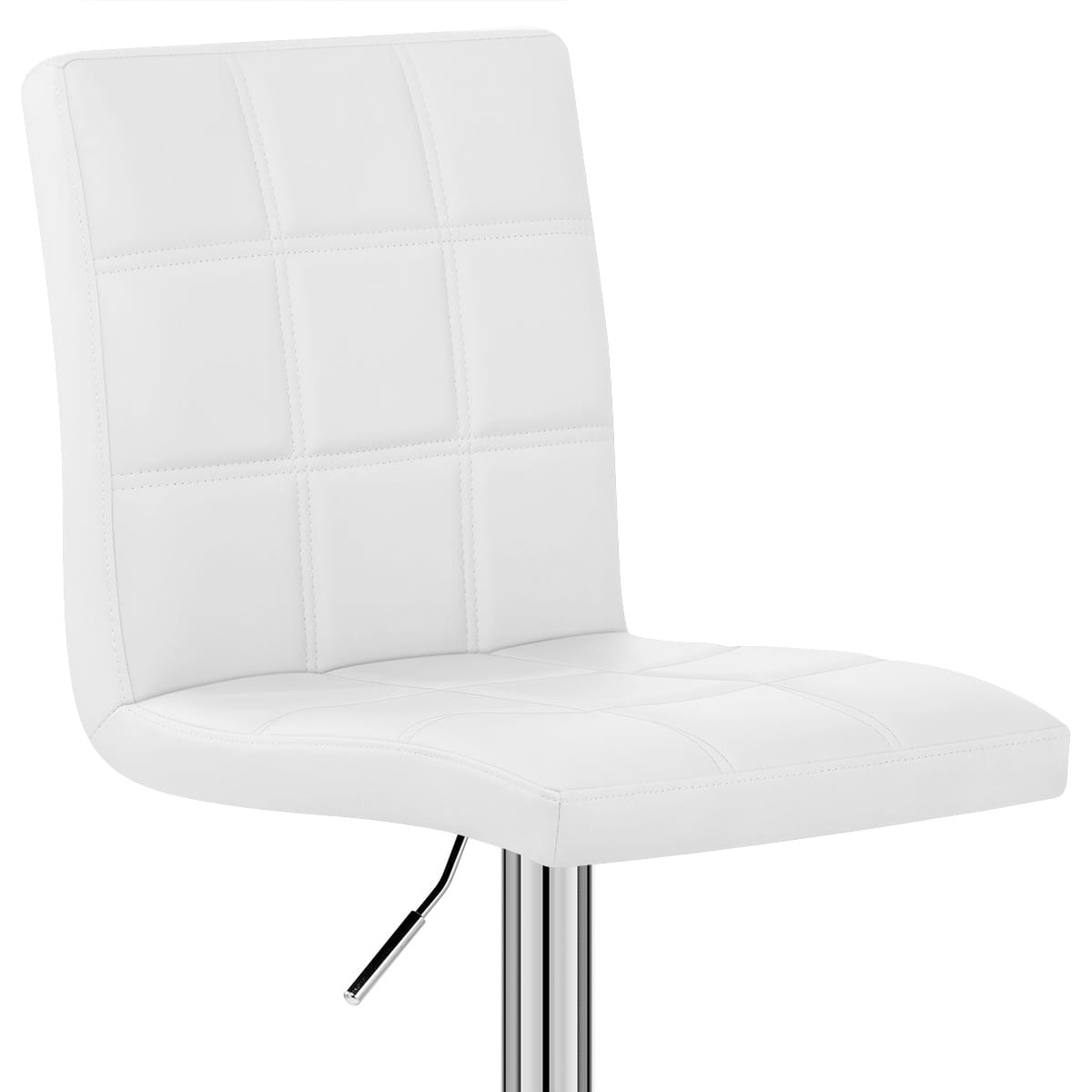 Taburete Polipiel Cromo - Criss Cross Blanco