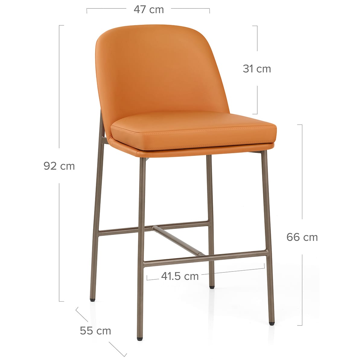 Taburete Cuero Auténtico - Cruz Naranja