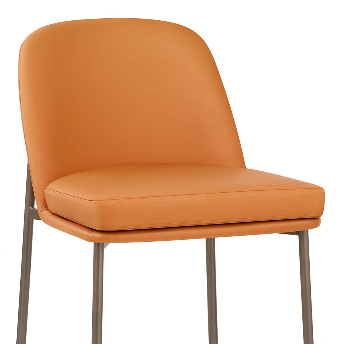 Taburete Cuero Auténtico - Cruz Naranja