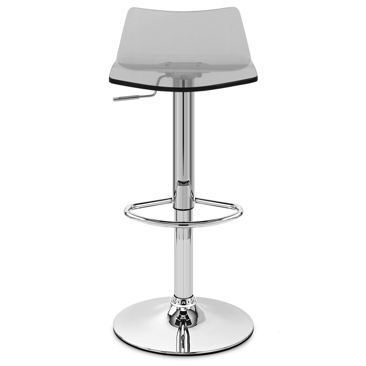 Taburete Plástico Cromo - Cristal Gris