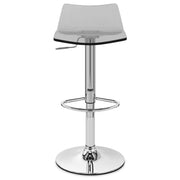 Taburete Plástico Cromo - Cristal Gris