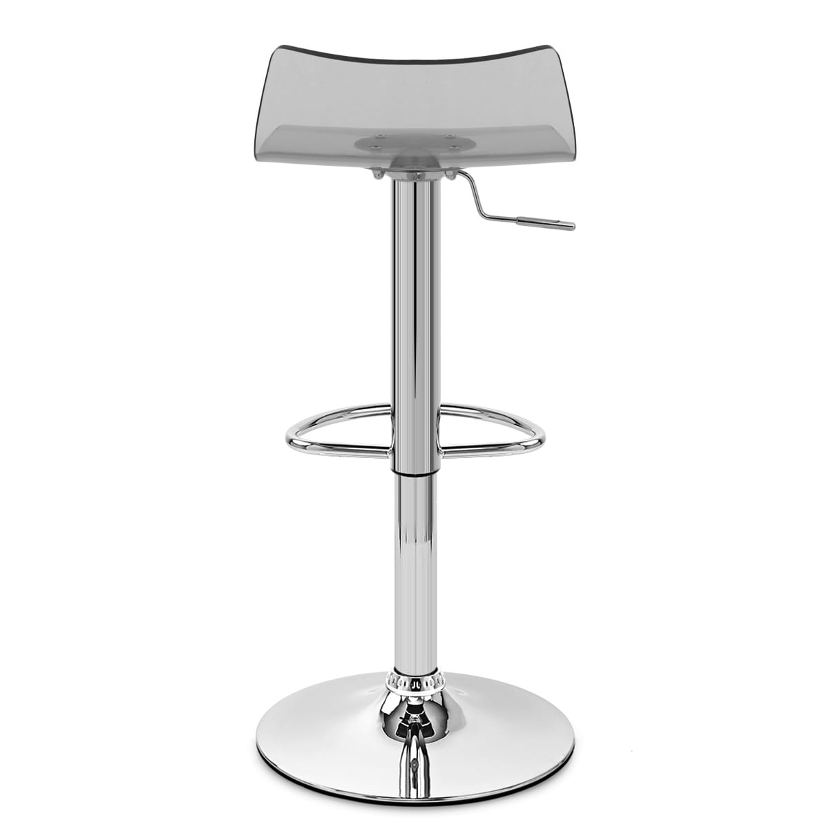 Taburete Plástico Cromo - Cristal Gris
