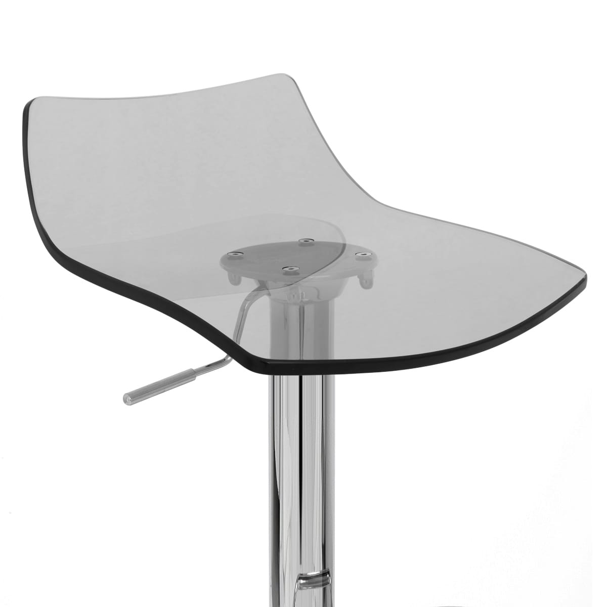 Taburete Plástico Cromo - Cristal Gris