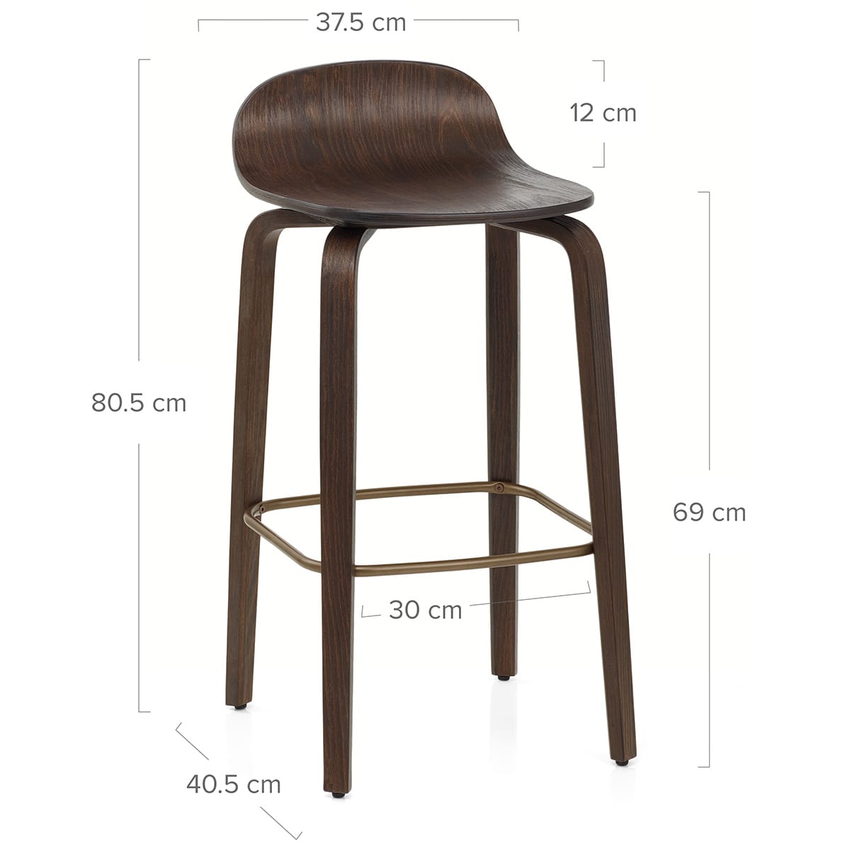 Taburete Madera Oscura - Curve Madera