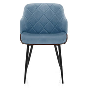Silla Terciopelo Madera - Dakota Azul