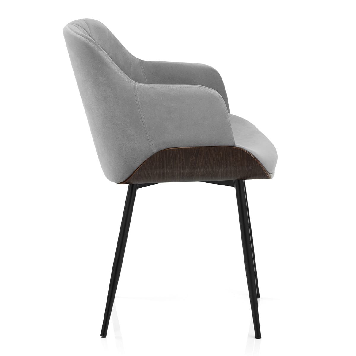 Silla Terciopelo Madera - Dakota Gris