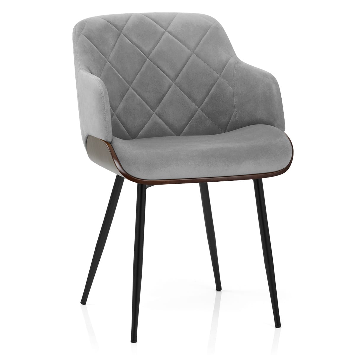Silla Terciopelo Madera - Dakota Gris
