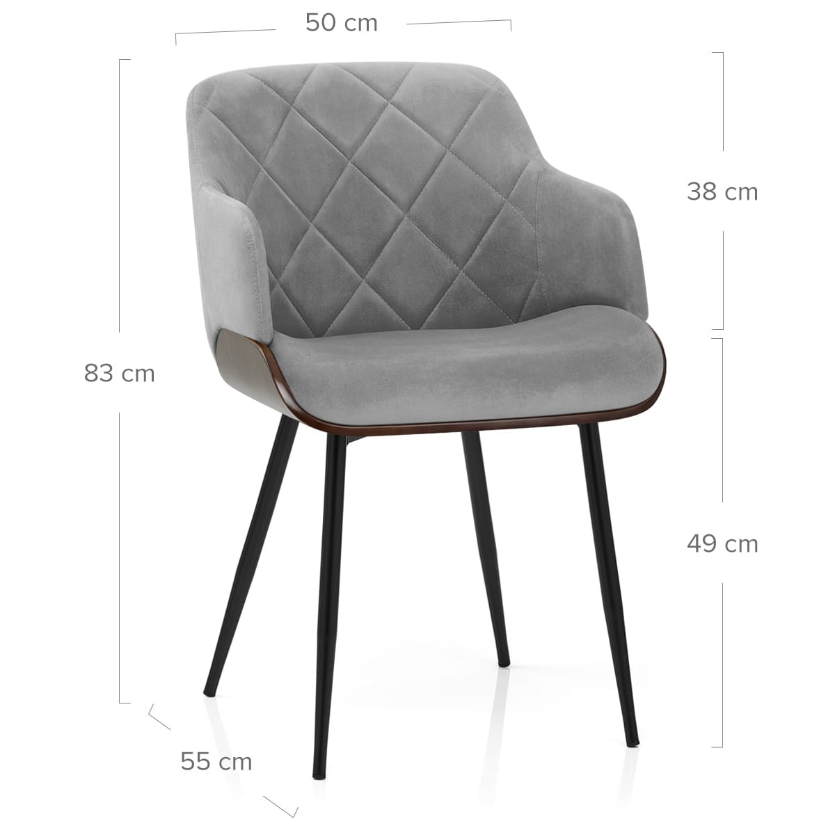 Silla Terciopelo Madera - Dakota Gris