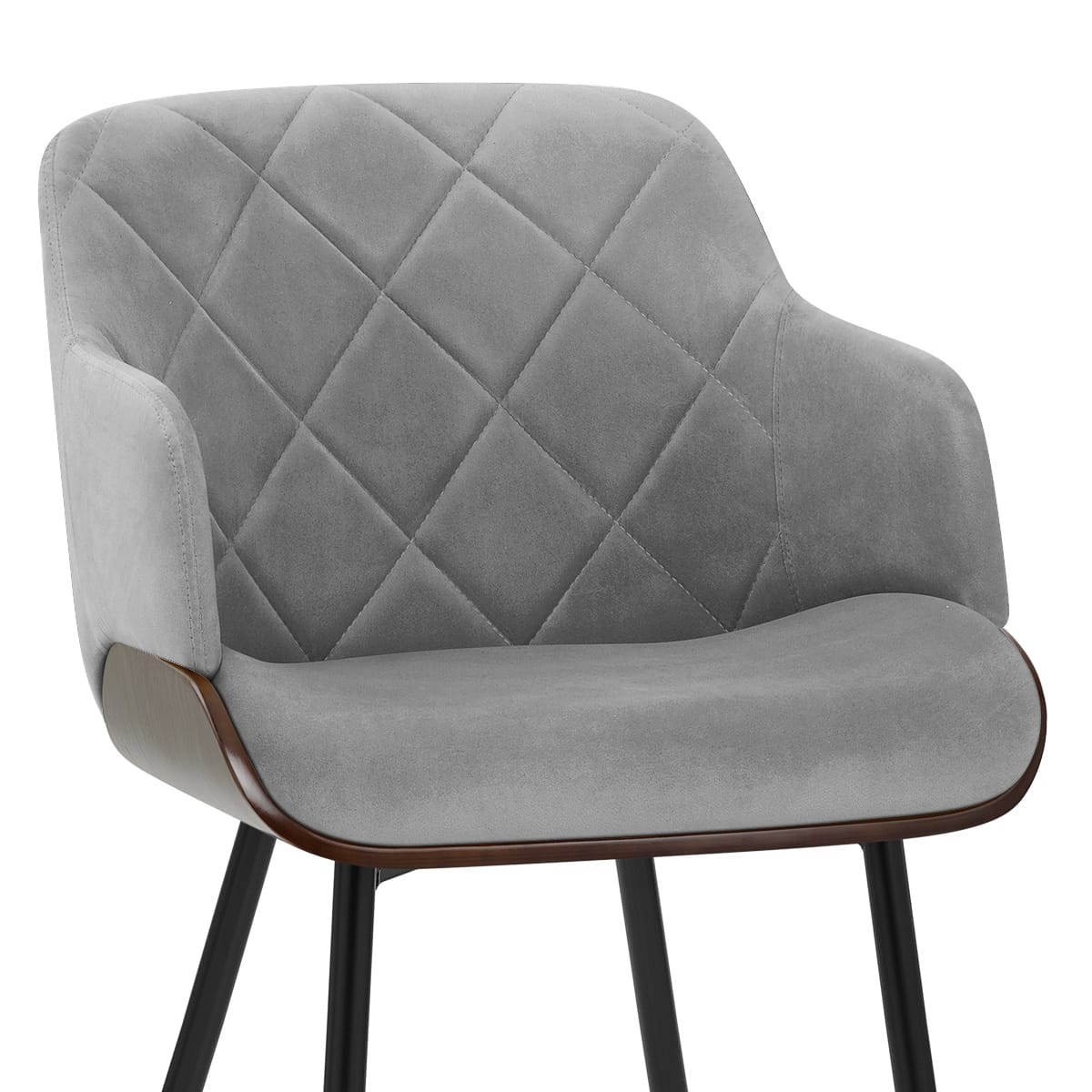 Silla Terciopelo Madera - Dakota Gris