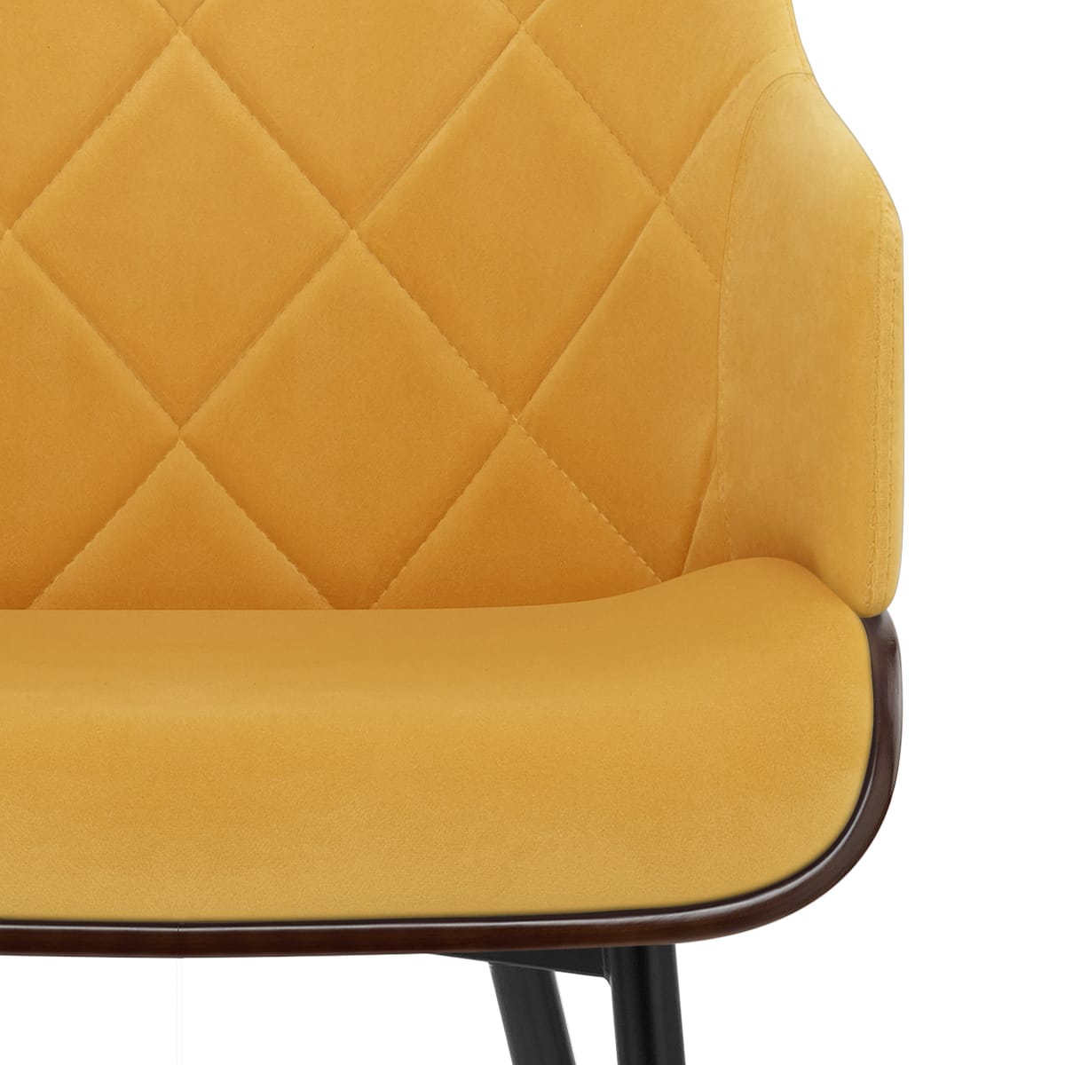 Silla Terciopelo Madera - Dakota Amarillo
