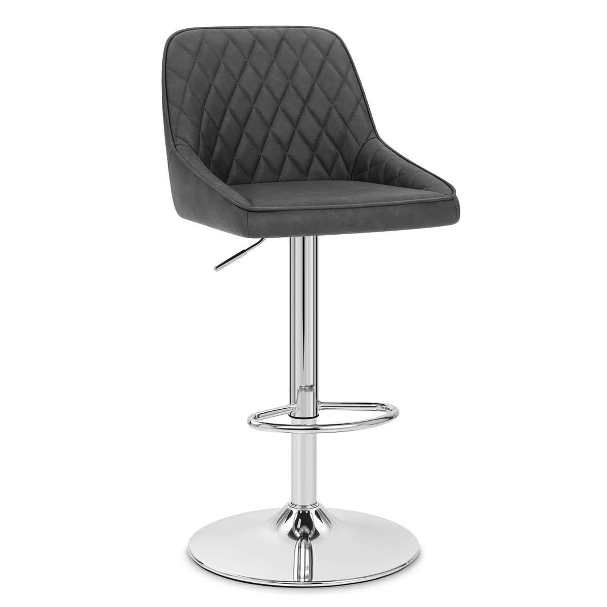 Taburete Cuero Sintético - Darwin Gris Oscuro