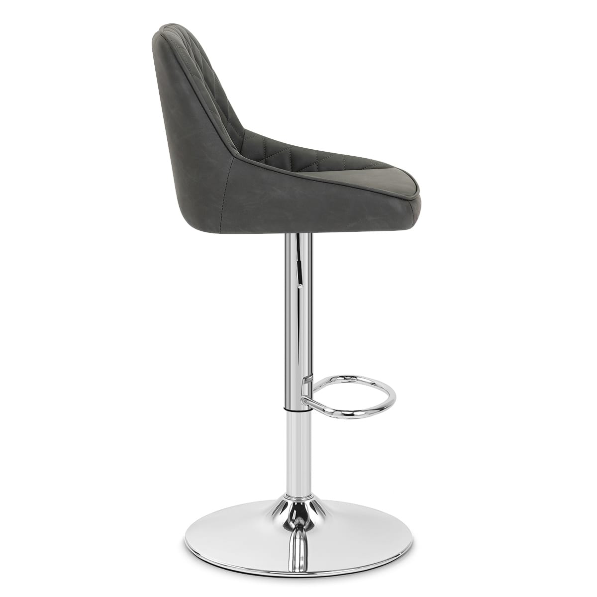 Taburete Cuero Sintético - Darwin Gris Oscuro