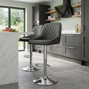 Taburete Cuero Sintético - Darwin Gris Oscuro
