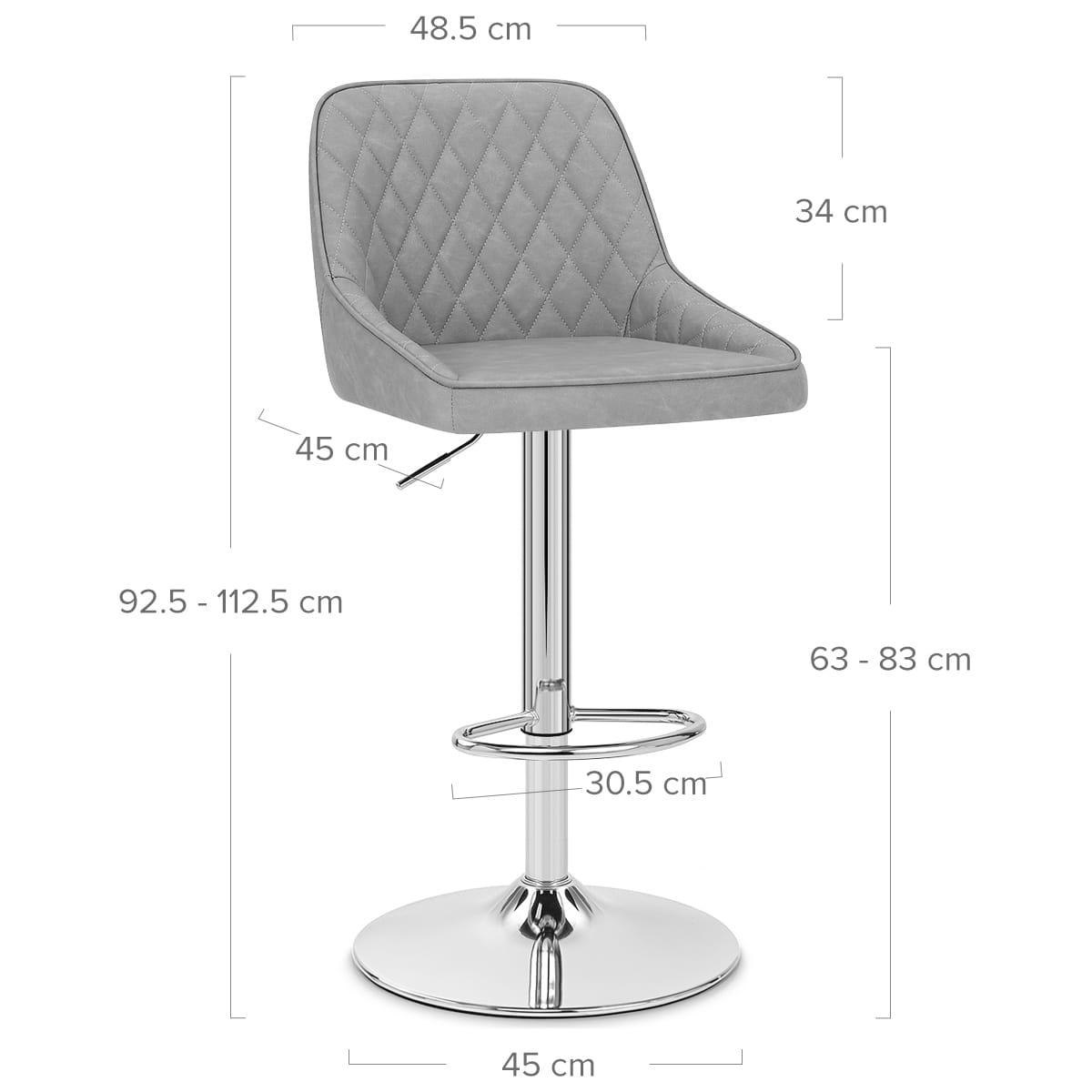 Taburete Cuero Sintético - Darwin Gris
