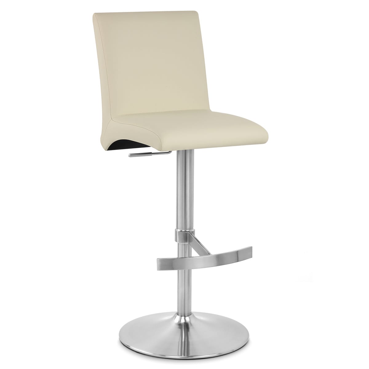 Taburete Polipiel Satinado - Deluxe High Back Crema