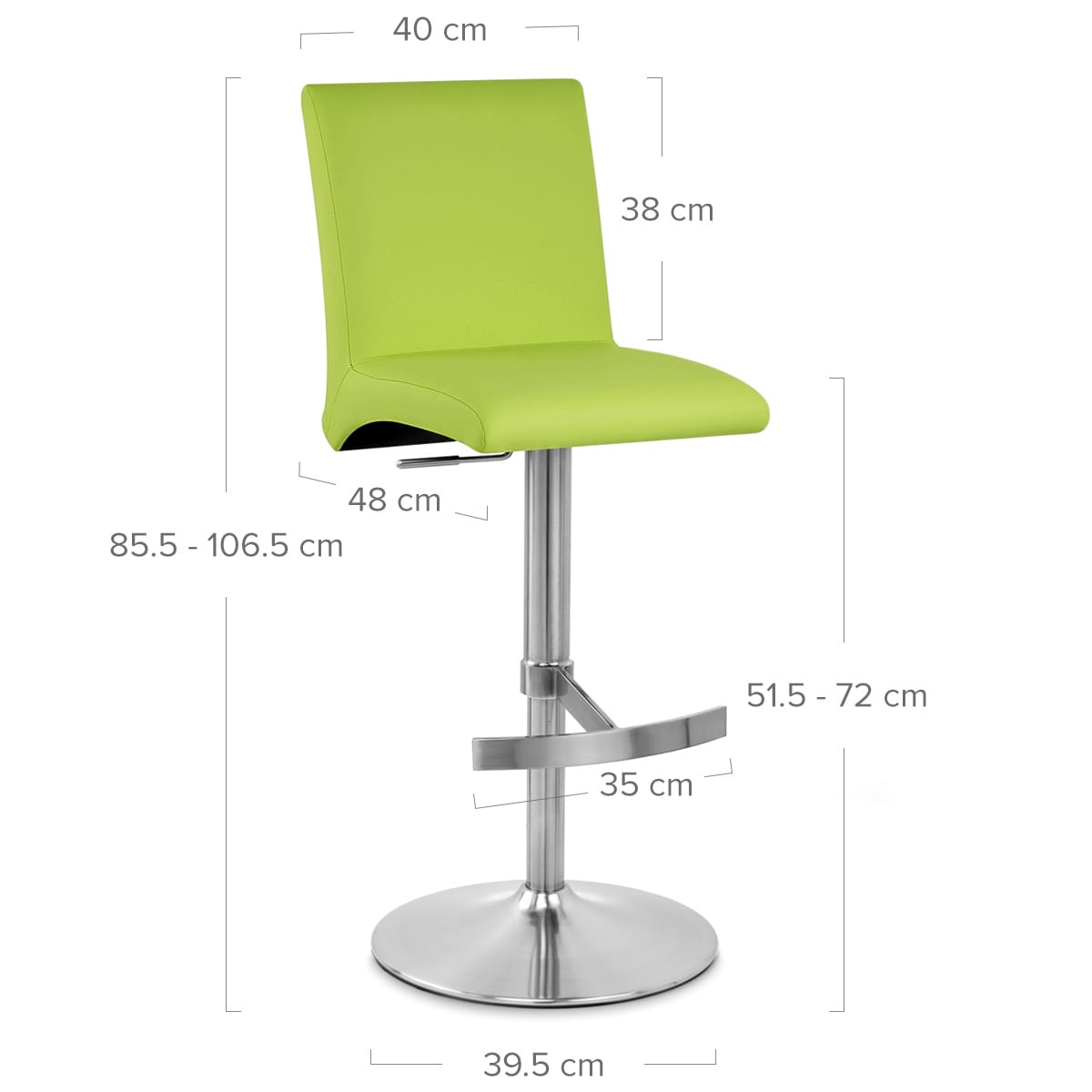Taburete Polipiel Satinado - Deluxe High Back Verde