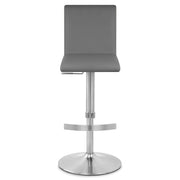 Taburete Polipiel Satinado - Deluxe High Back Gris
