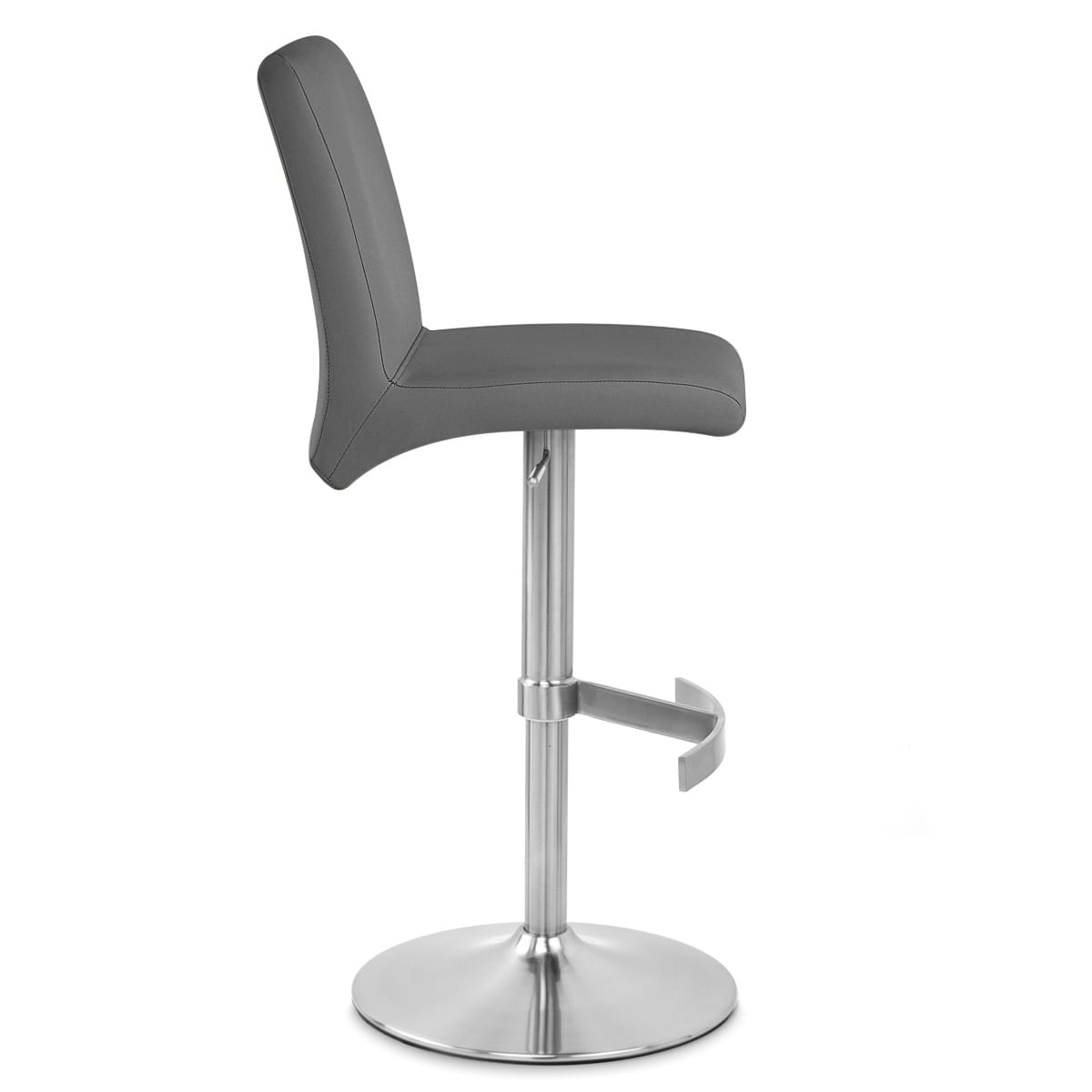 Taburete Polipiel Satinado - Deluxe High Back Gris
