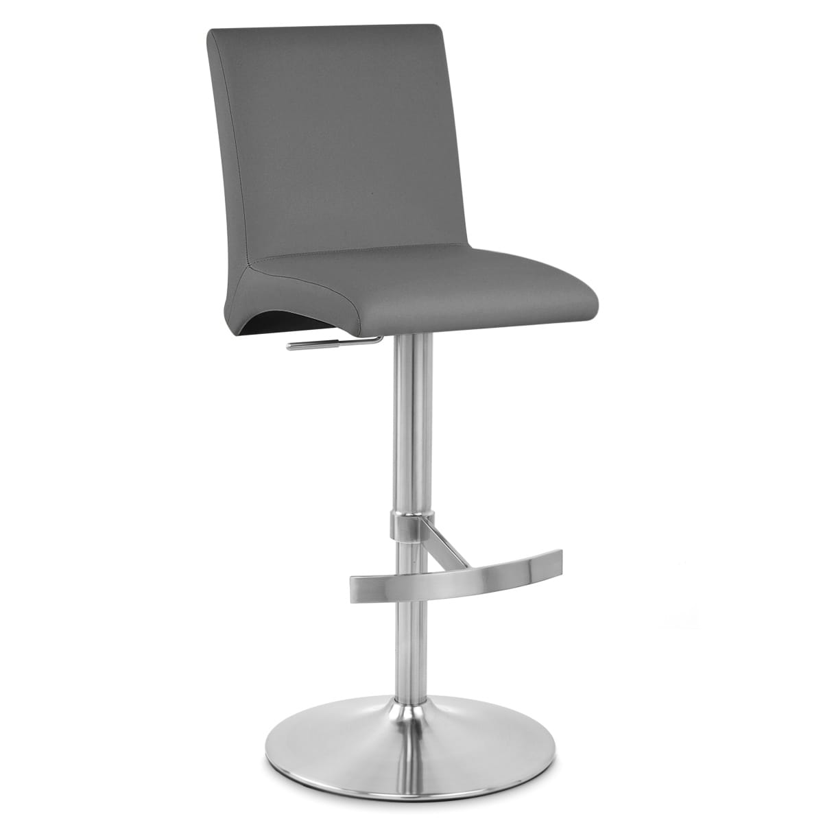 Taburete Polipiel Satinado - Deluxe High Back Gris
