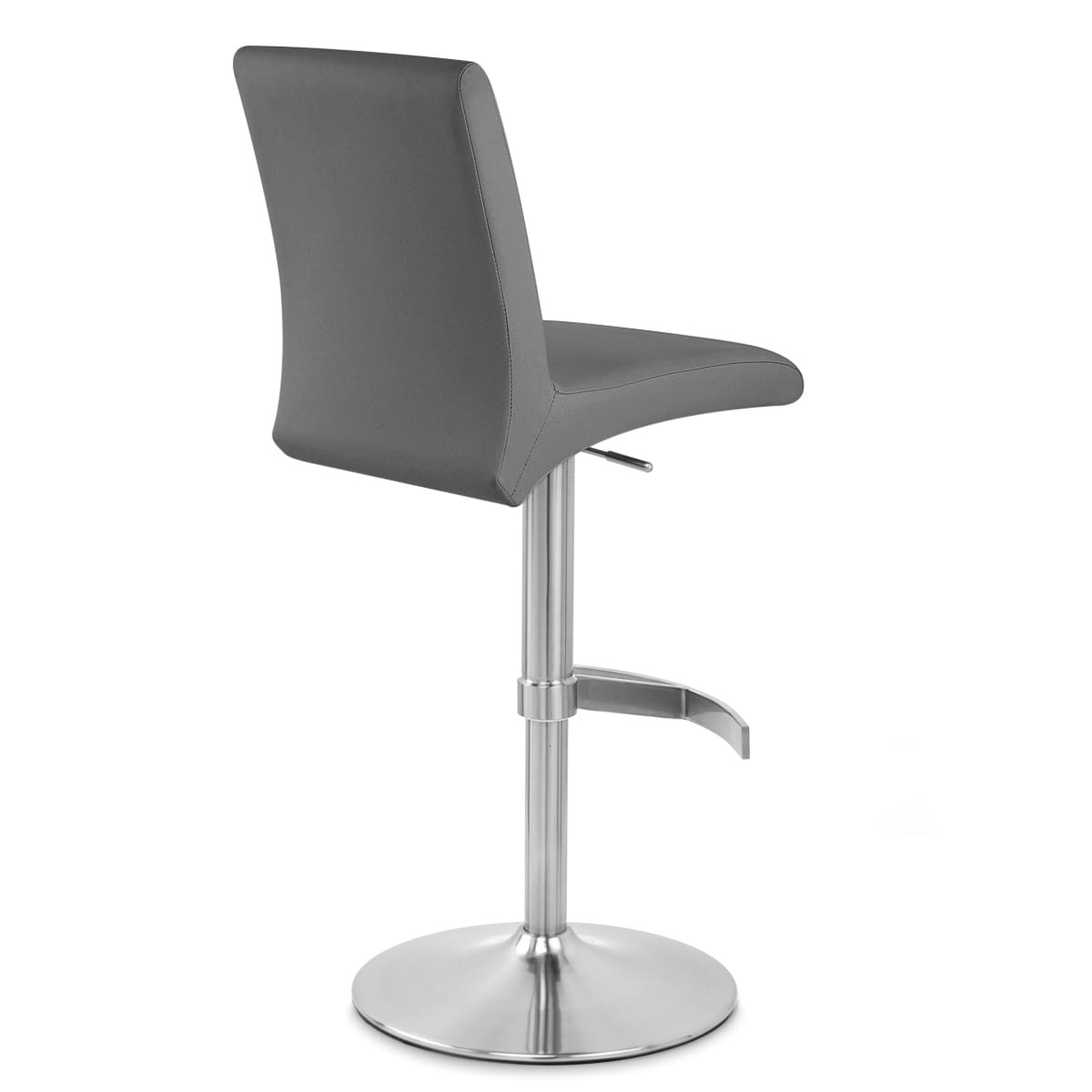 Taburete Polipiel Satinado - Deluxe High Back Gris