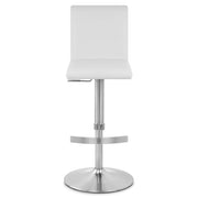 Taburete Polipiel Satinado - Deluxe High Back Blanco