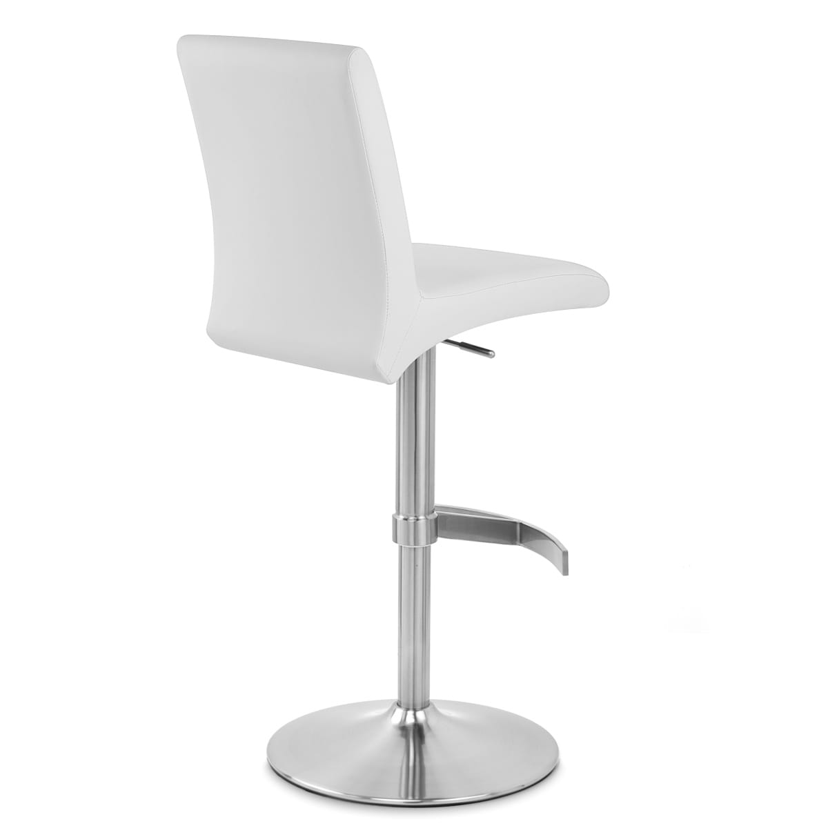Taburete Polipiel Satinado - Deluxe High Back Blanco