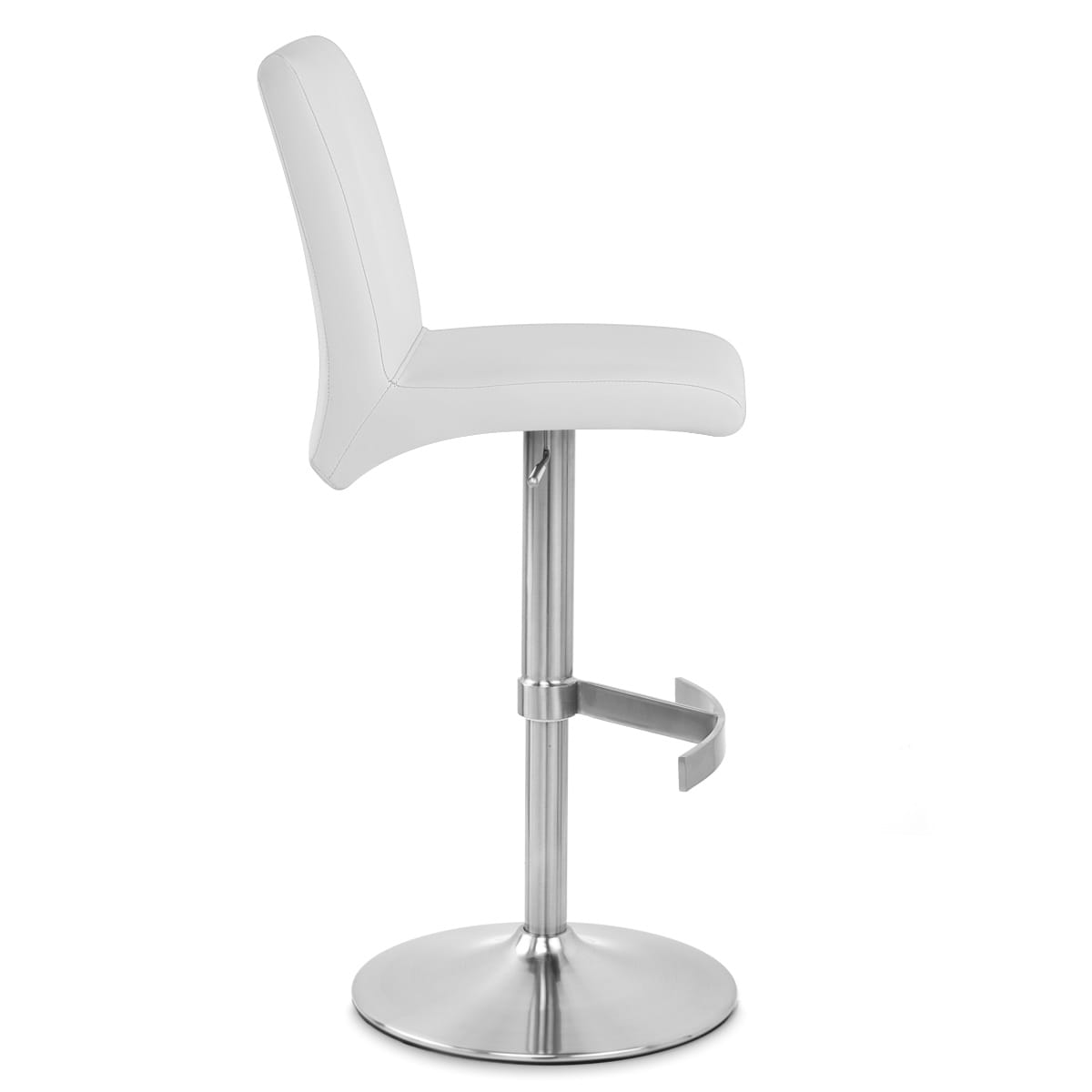 Taburete Polipiel Satinado - Deluxe High Back Blanco