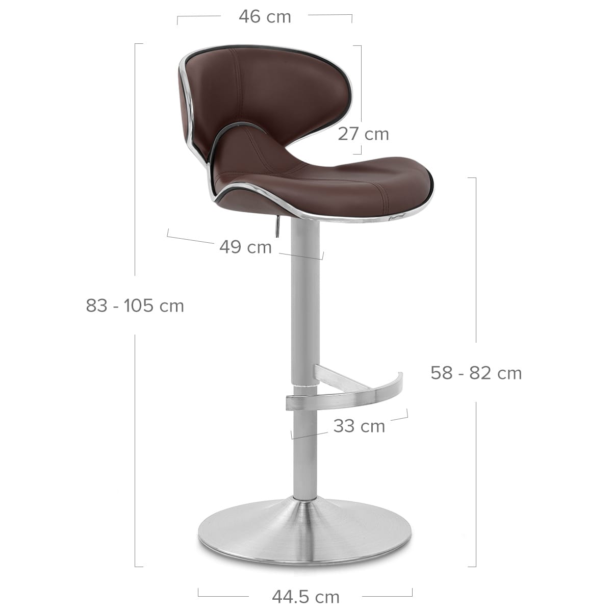 Taburete Auténtico Cuero Satinado - Felix Deluxe Marrón