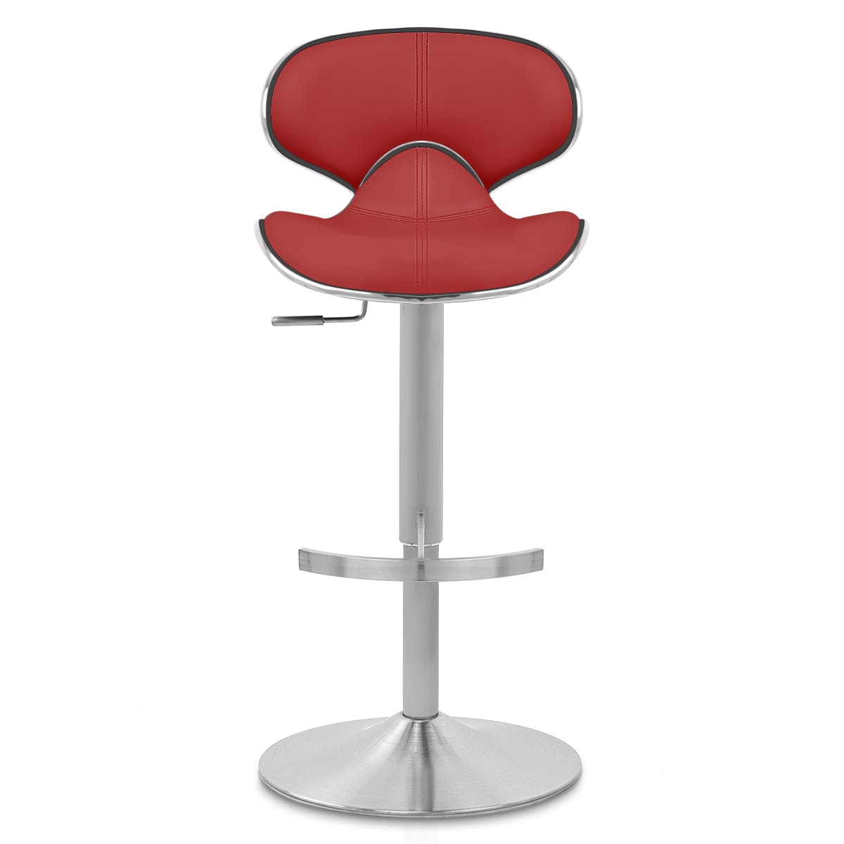 Taburete Auténtico Cuero Satinado - Felix Deluxe Rojo