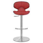 Taburete Auténtico Cuero Satinado - Felix Deluxe Rojo