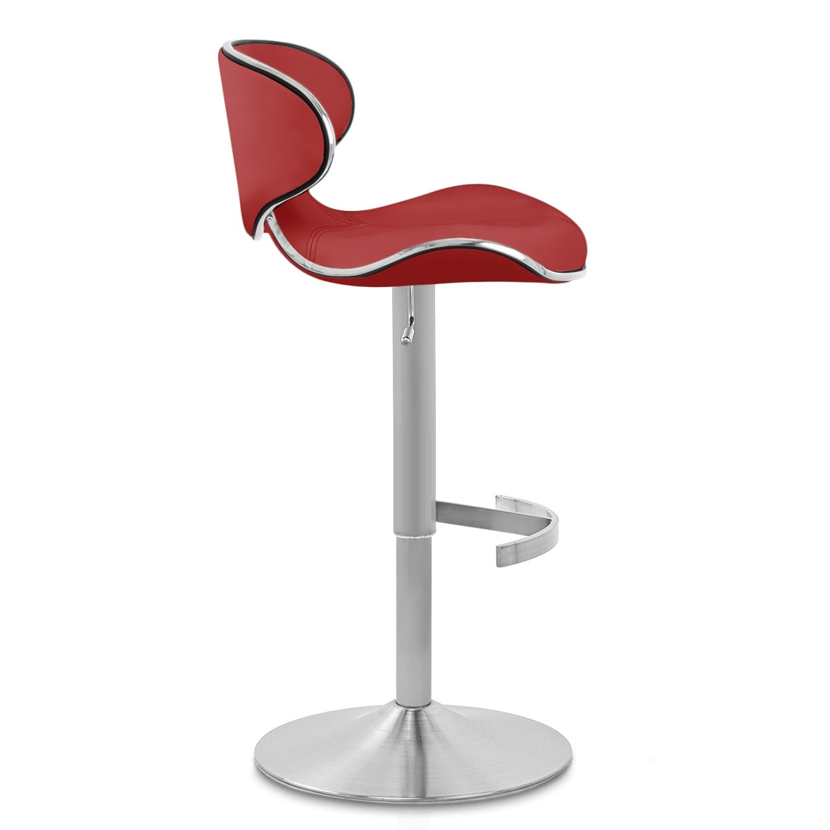 Taburete Auténtico Cuero Satinado - Felix Deluxe Rojo