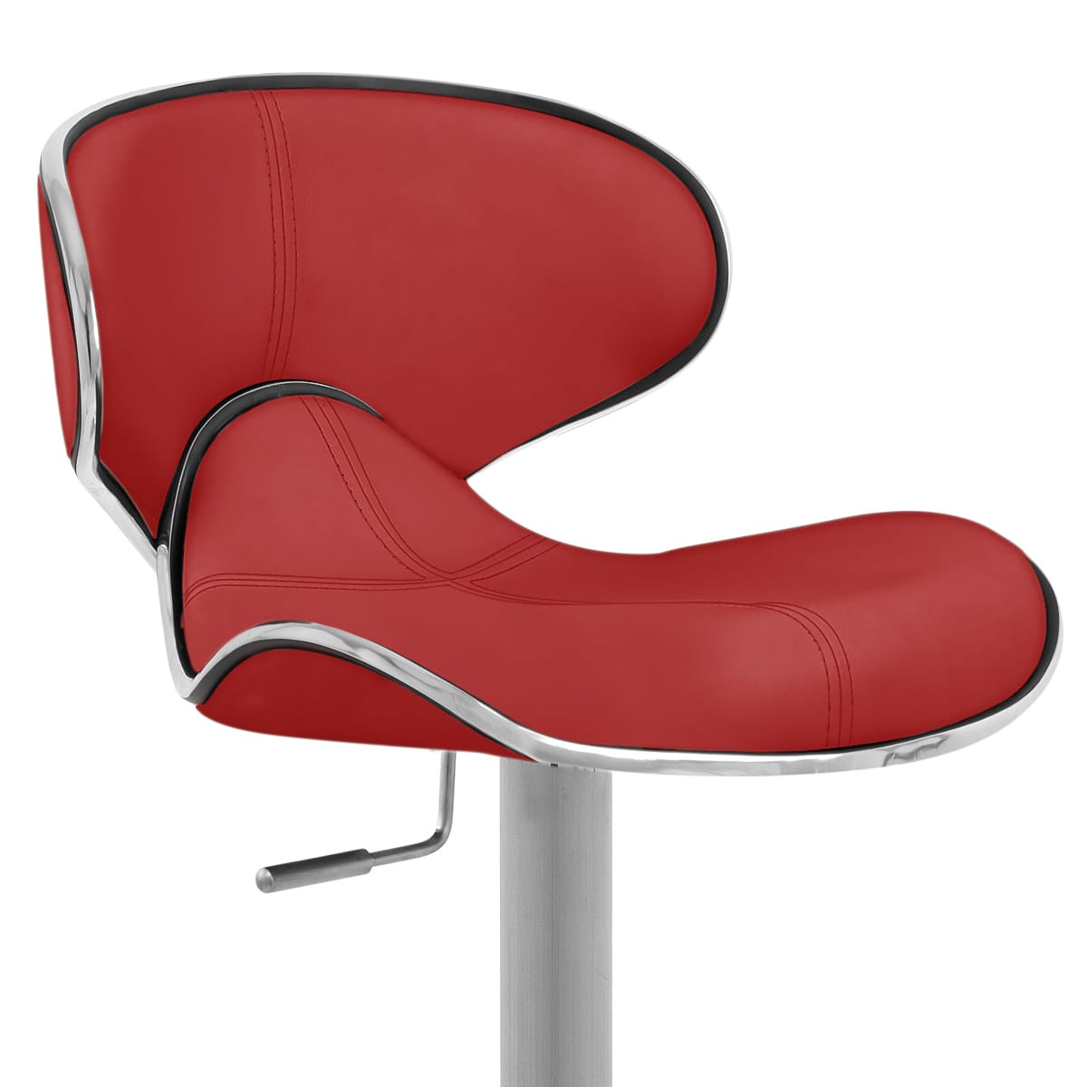 Taburete Auténtico Cuero Satinado - Felix Deluxe Rojo