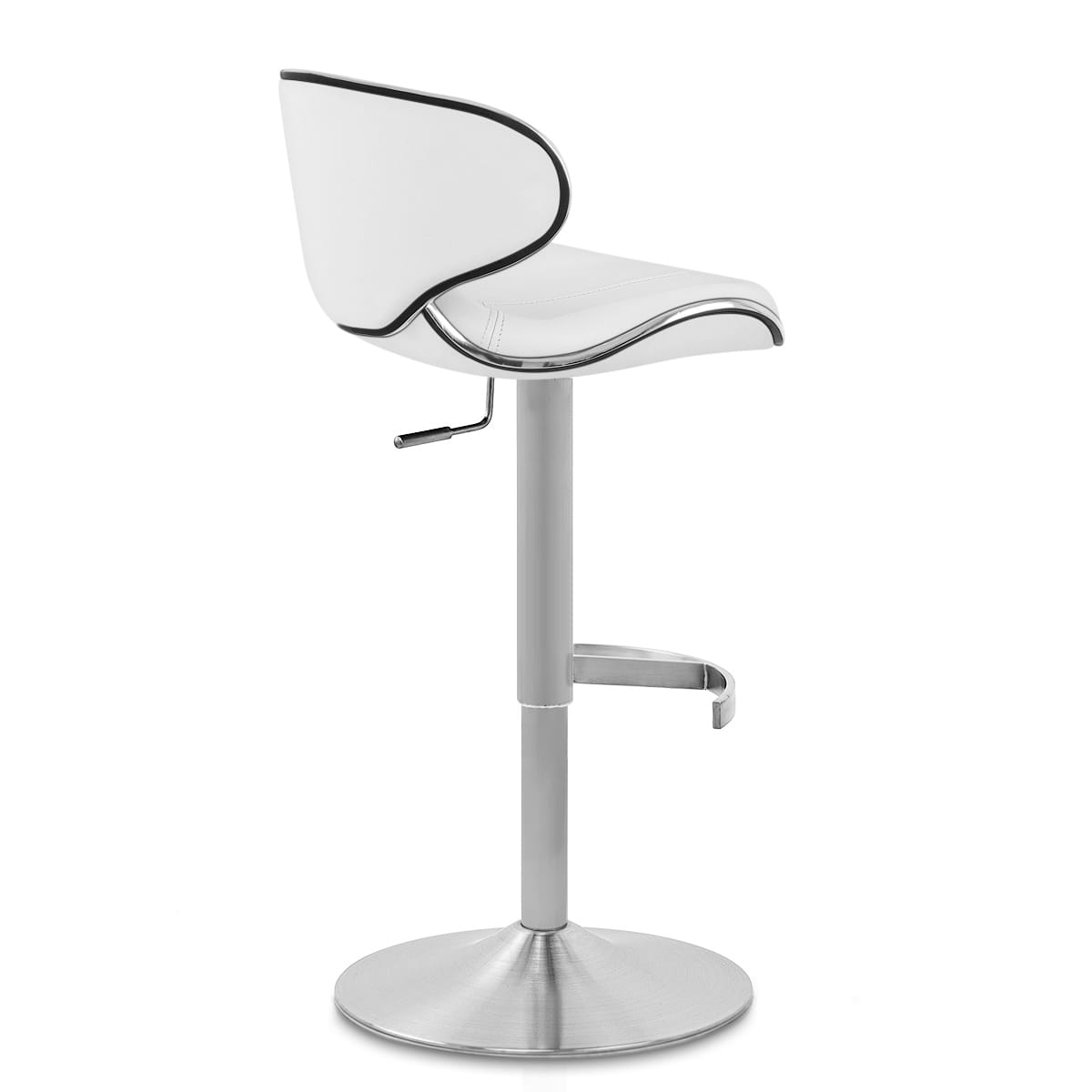 Taburete Auténtico Cuero Satinado - Felix Deluxe Blanco