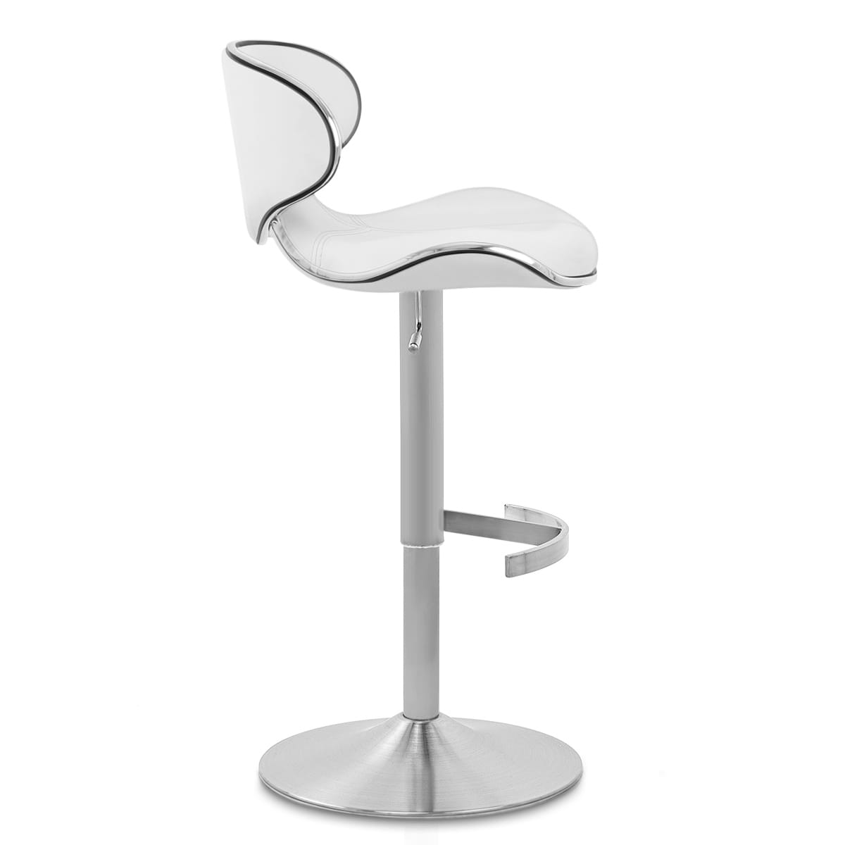 Taburete Auténtico Cuero Satinado - Felix Deluxe Blanco